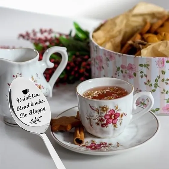 Drink Tea Read Books Be Happy Spoon