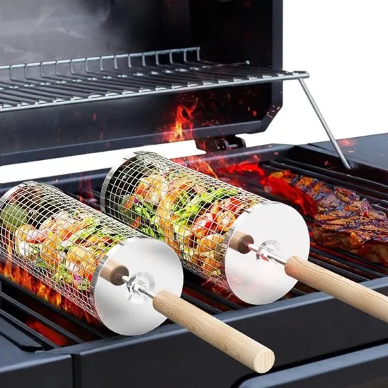 Ivtivfu Rolling Grill Baskets
