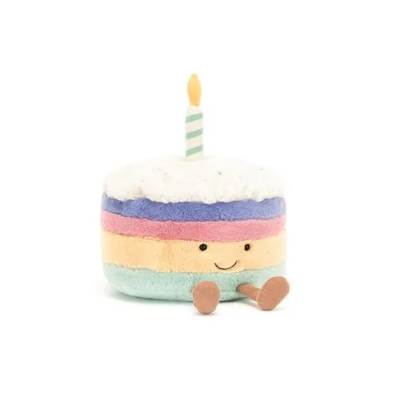 Jellycat Amuseables Rainbow Birthday Cake Stuffed Toy