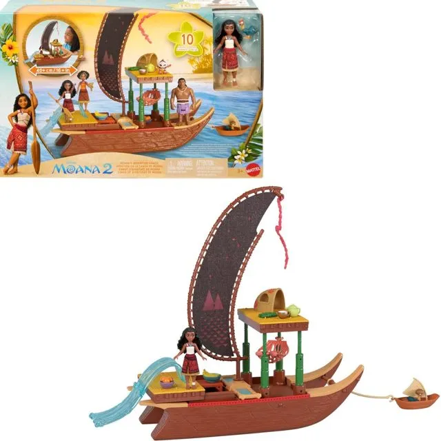 Mattel Disney Moana 2 Adventure Canoe Playset