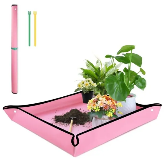 SupKing Repotting Mat for Indoor Plant Transplanting 29.5"x 29.5" Pink