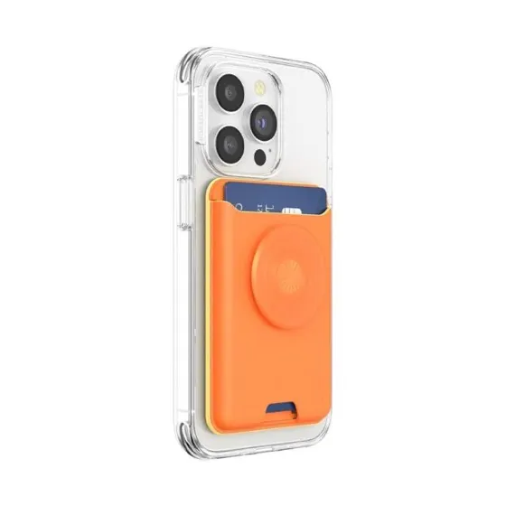 PopSockets Phone Wallet for MagSafe with Grip- Canteloupe