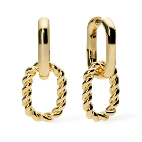 Ana Luisa Ash Double Hoop Earrings 14K Gold Plated