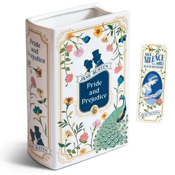 H&H Pride and Prejudice Book Vase for Flowers + Bookmark