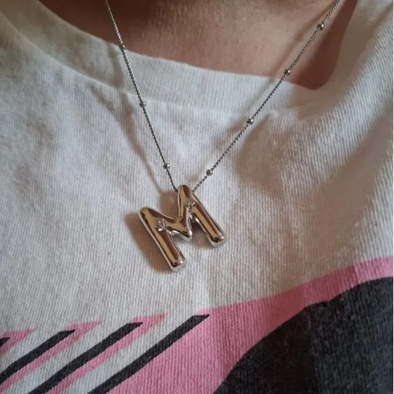 Mtineaps Gold Bubble Initial Necklaces