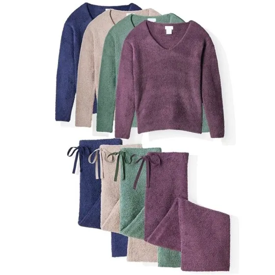 Softies Solid Marshmallow V-Neck Lounge Set