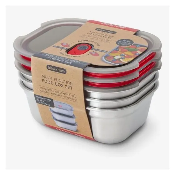 Black + Blum Stainless Steel Microwave Safe Container Set