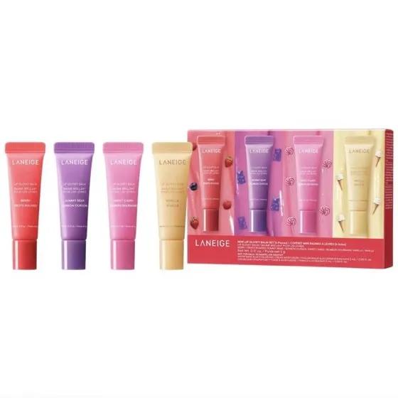 Laneige Mini Lip Glowy Balm Set: Travel-Sized Sheer Tinted Lip