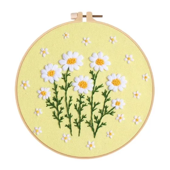 Louise Maelys Daisy Flower Embroidery Kit for Beginners