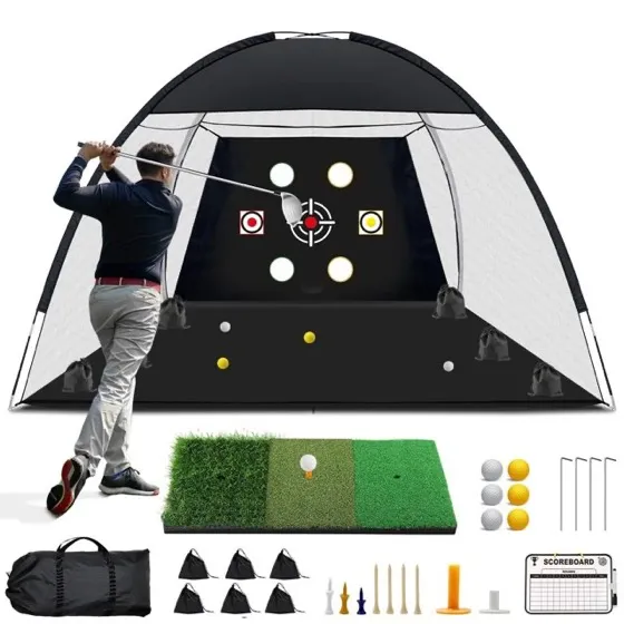 Golf Practice Net with Tri-Turf Golf Mat