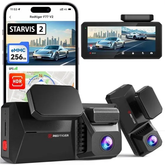Redtiger F77 V2 256GB eMMC Dash Cam