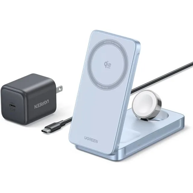 UGREEN MagFlow Qi2.2 25W 3-in-1 Foldable Wireless Charging Station